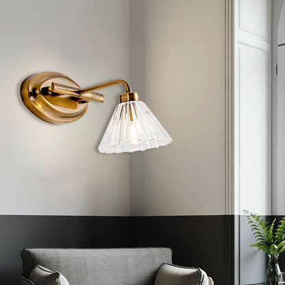 Éloise Cone Vanity Wall Lamp Brass Metal LED Lighting