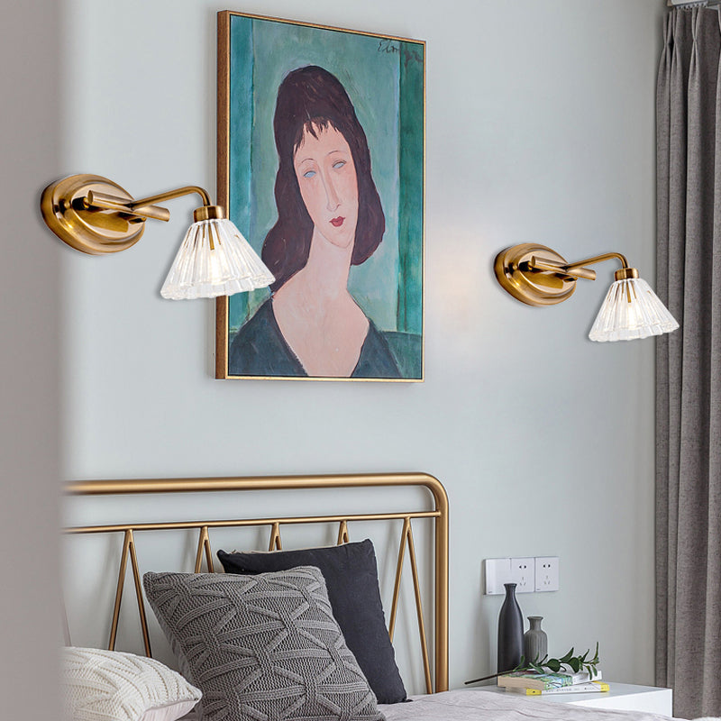 Éloïse Cone Vanity Wall Lamp – Brass Metal, 1–3 Bulbs