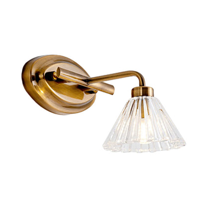 Éloïse Cone Vanity Wall Lamp – Brass Metal, 1–3 Bulbs