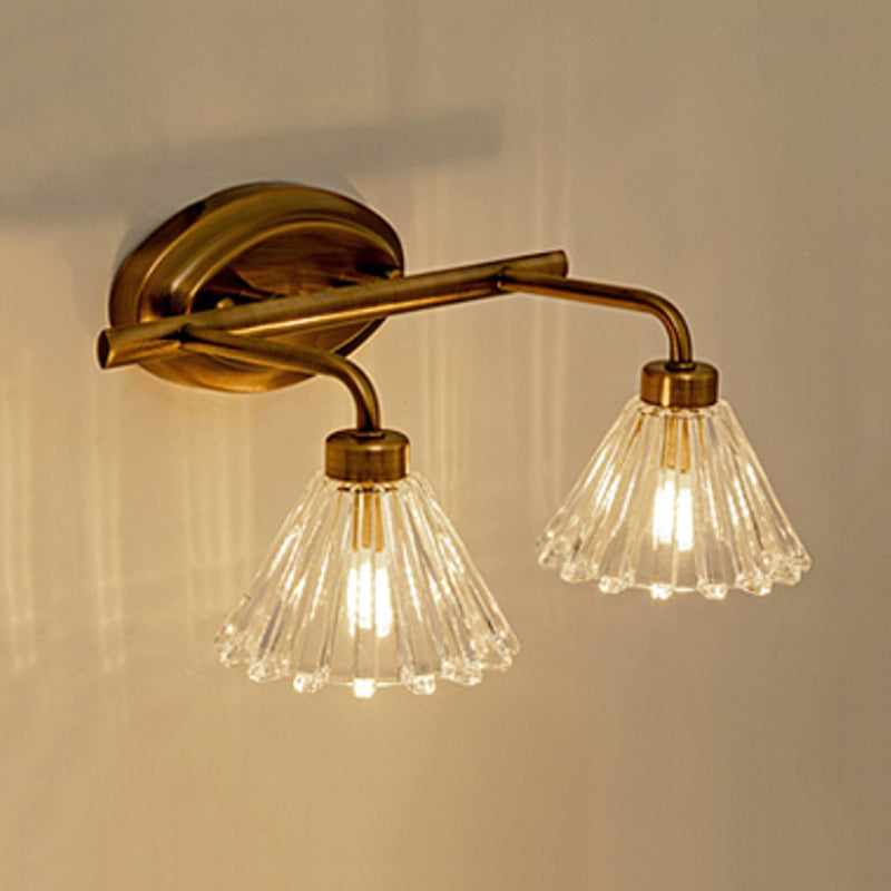 Éloïse Cone Vanity Wall Lamp – Brass Metal, 1–3 Bulbs