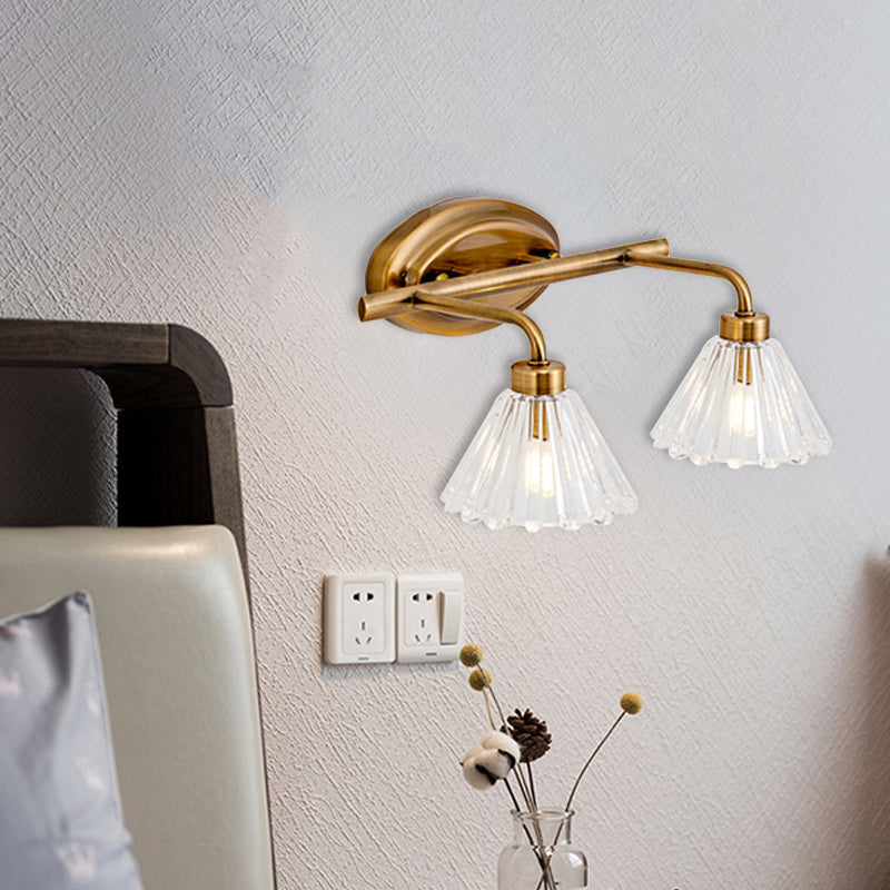 Éloïse Cone Vanity Wall Lamp – Brass Metal, 1–3 Bulbs