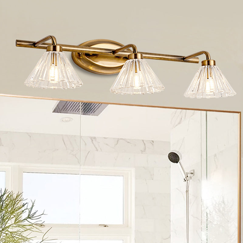 Éloïse Cone Vanity Wall Lamp – Brass Metal, 1–3 Bulbs