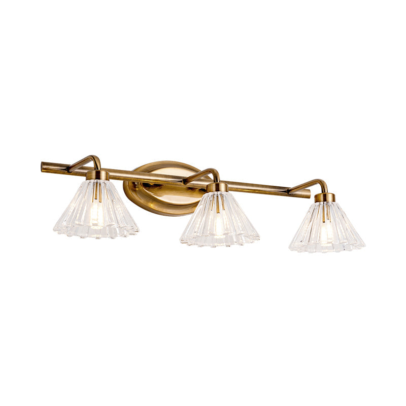 Éloïse Cone Vanity Wall Lamp – Brass Metal, 1–3 Bulbs