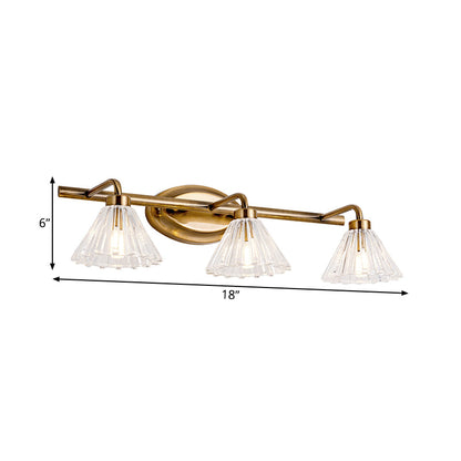 Éloïse Cone Vanity Wall Lamp – Brass Metal, 1–3 Bulbs