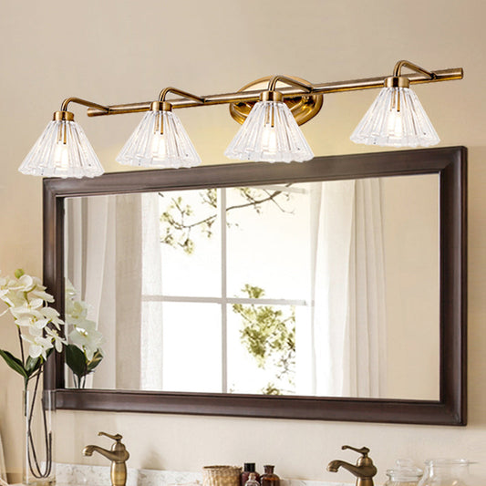 Éloïse Cone Vanity Wall Lamp – Brass Metal, 1–3 Bulbs