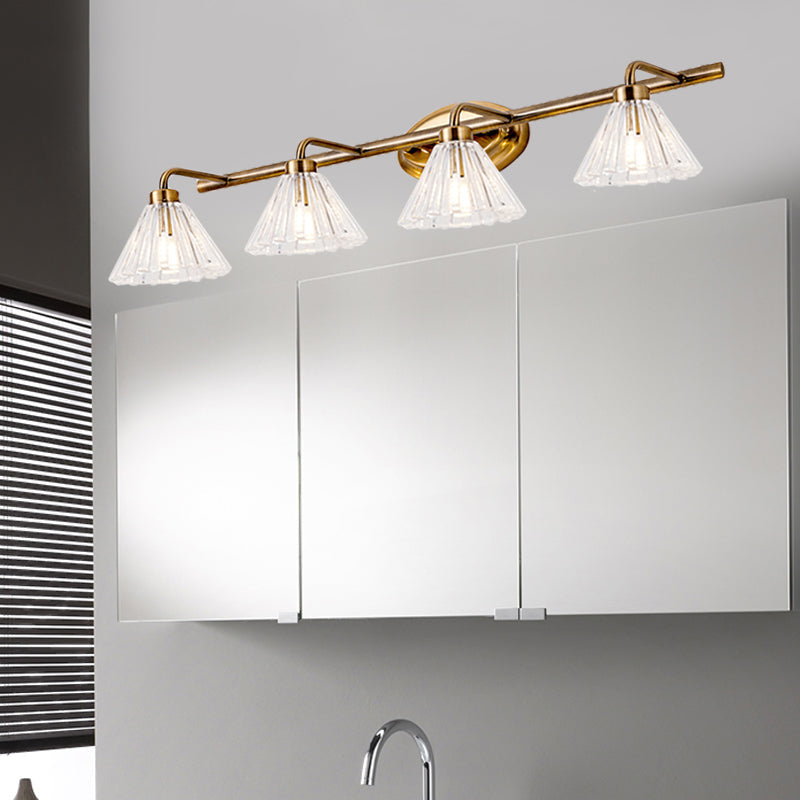 Éloïse Cone Vanity Wall Lamp – Brass Metal, 1–3 Bulbs