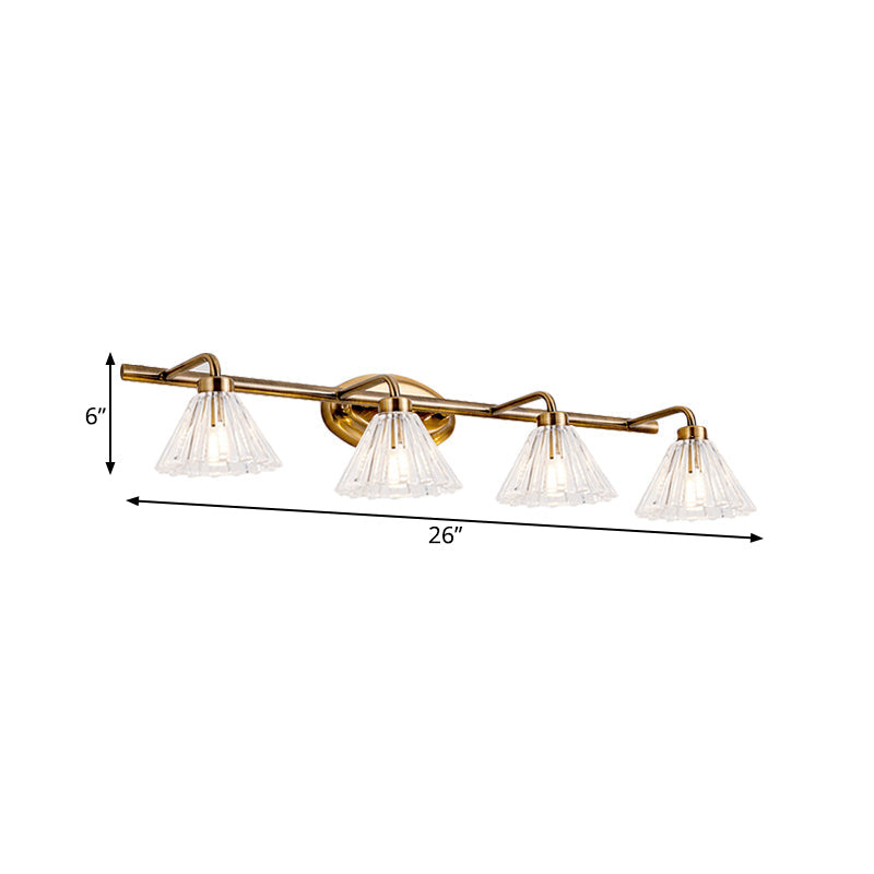 Éloïse Cone Vanity Wall Lamp – Brass Metal, 1–3 Bulbs