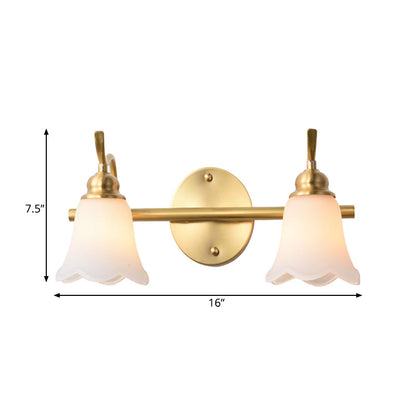 Sophie Flower Bathroom Wall Vanity Light Metal and Brass LED Sconce