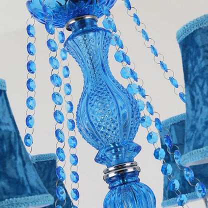 Amélie Blue Crystal Candle Pendant Chandelier Modern 6/18 Light