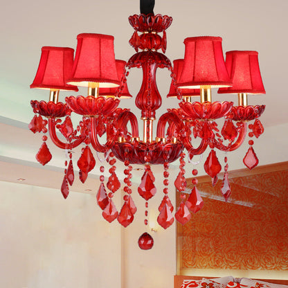 Amélie Modern Red Crystal Candle Chandelier 6/18 Lights