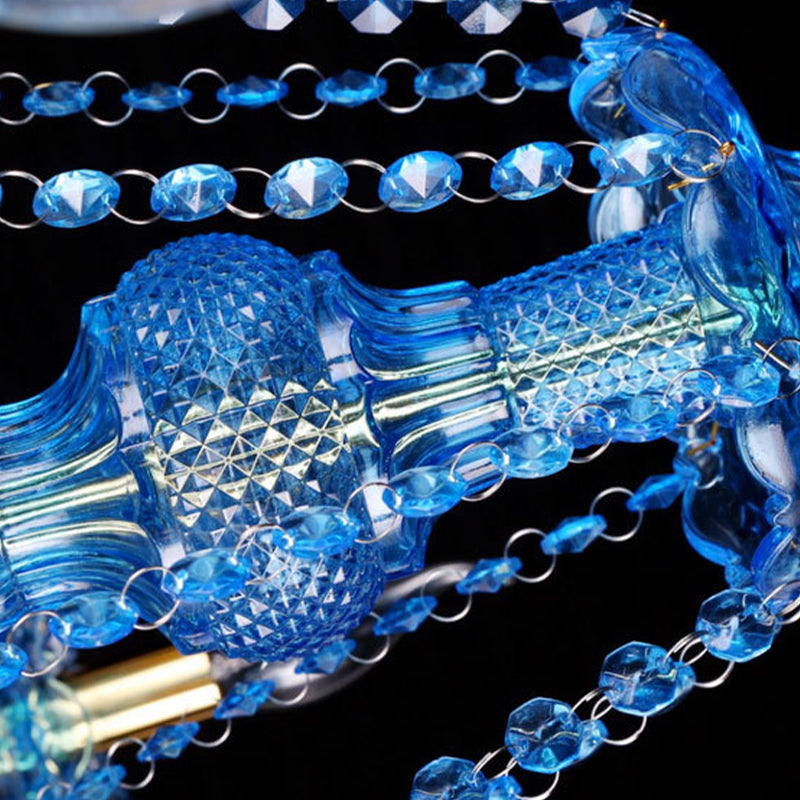 Juliette Modern Blue Crystal Candelabra Chandelier 8/18 Lights