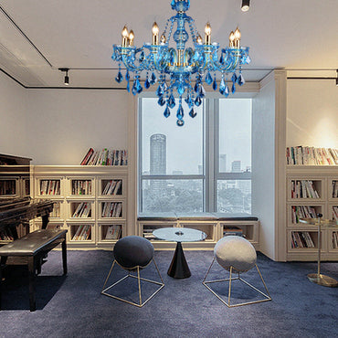 Juliette Modern Blue Crystal Candelabra Chandelier 8/18 Lights