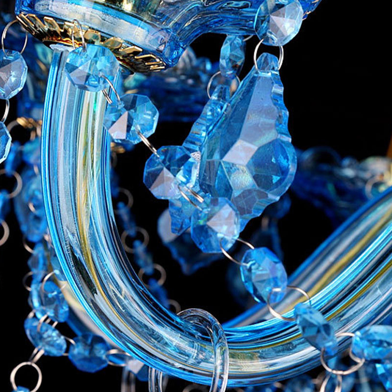 Juliette Modern Blue Crystal Candelabra Chandelier 8/18 Lights