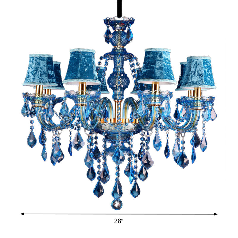 Juliette Modern Blue Crystal Candelabra Chandelier 8/18 Lights