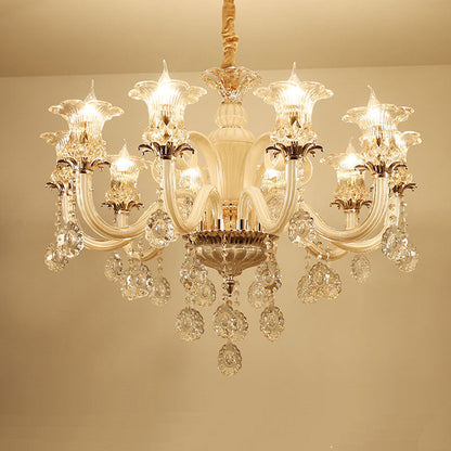 Aurélia Gold Floral Crystal Chandelier Pendant Light