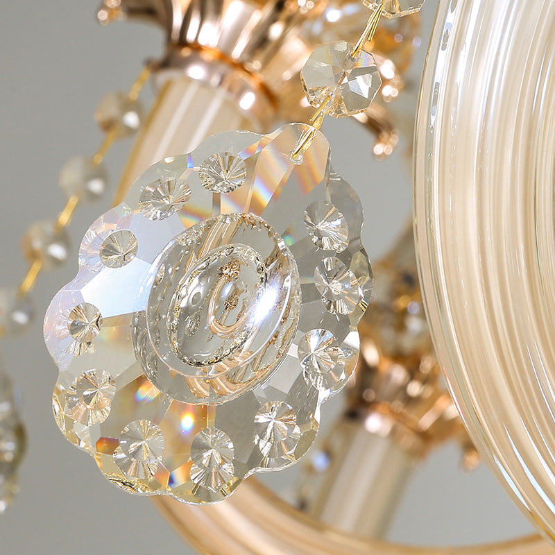 Aurélia Gold Floral Crystal Chandelier Pendant Light