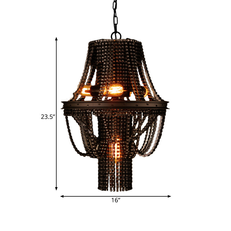 Mathilde Industrial Bike Chain Chandelier
