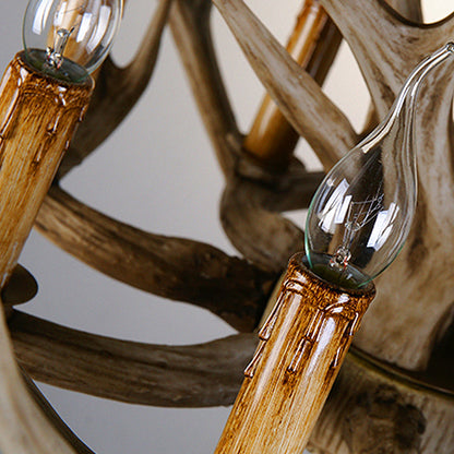 Eléonore Brown Faux Antler Rustic Chandelier Pendant Light