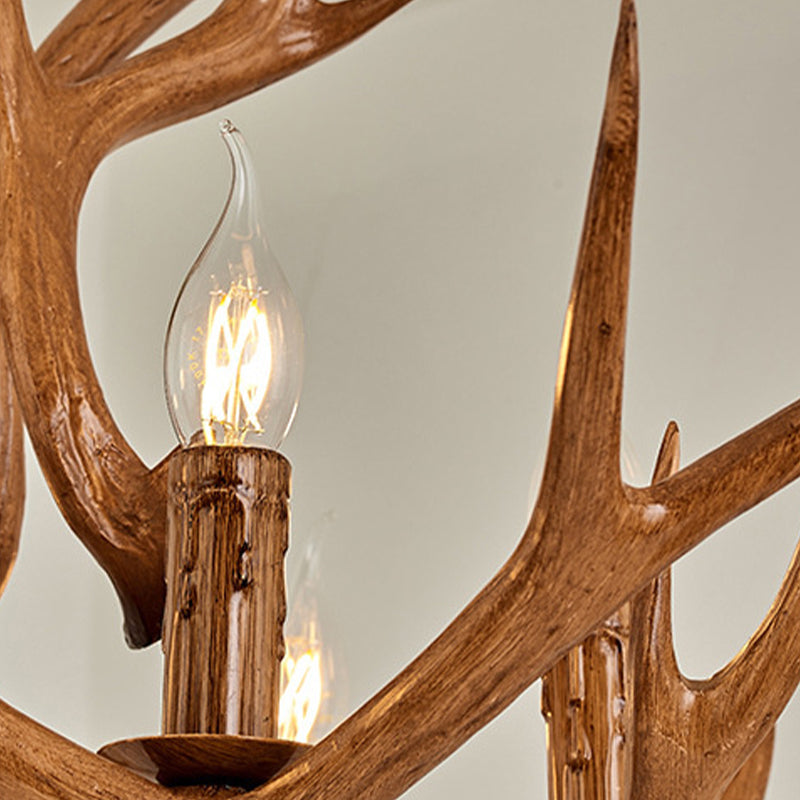 Améliane Brown Faux Antler Rustic Chandelier Pendant Light