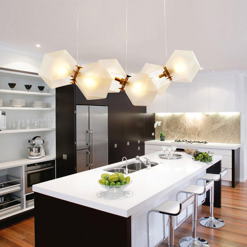 Aurora Geometric Frosted Glass Chandelier