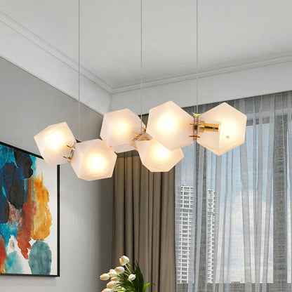 Aurora Geometric Frosted Glass Chandelier