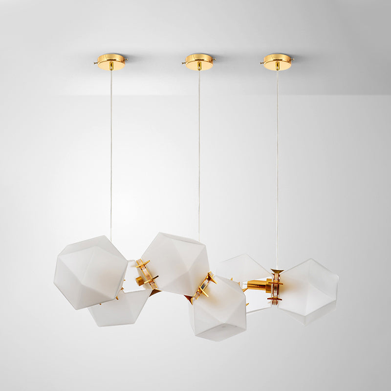 Aurora Geometric Frosted Glass Chandelier
