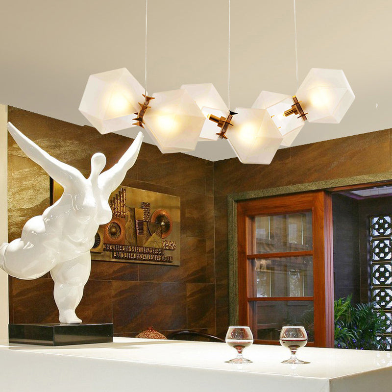 Aurora Geometric Frosted Glass Chandelier
