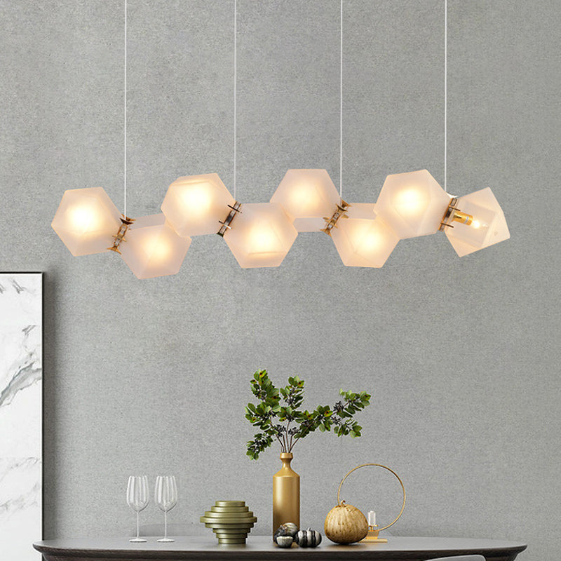 Aurora Geometric Frosted Glass Chandelier