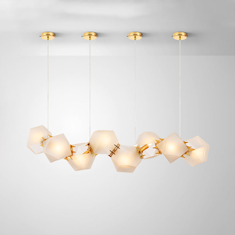 Aurora Geometric Frosted Glass Chandelier