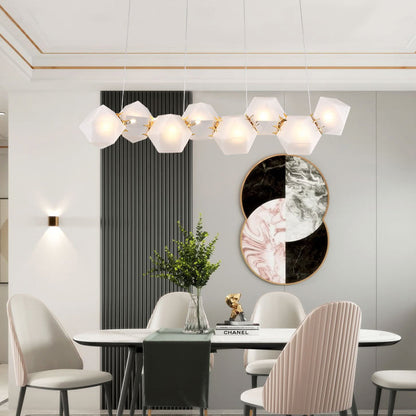 Aurora Geometric Frosted Glass Chandelier