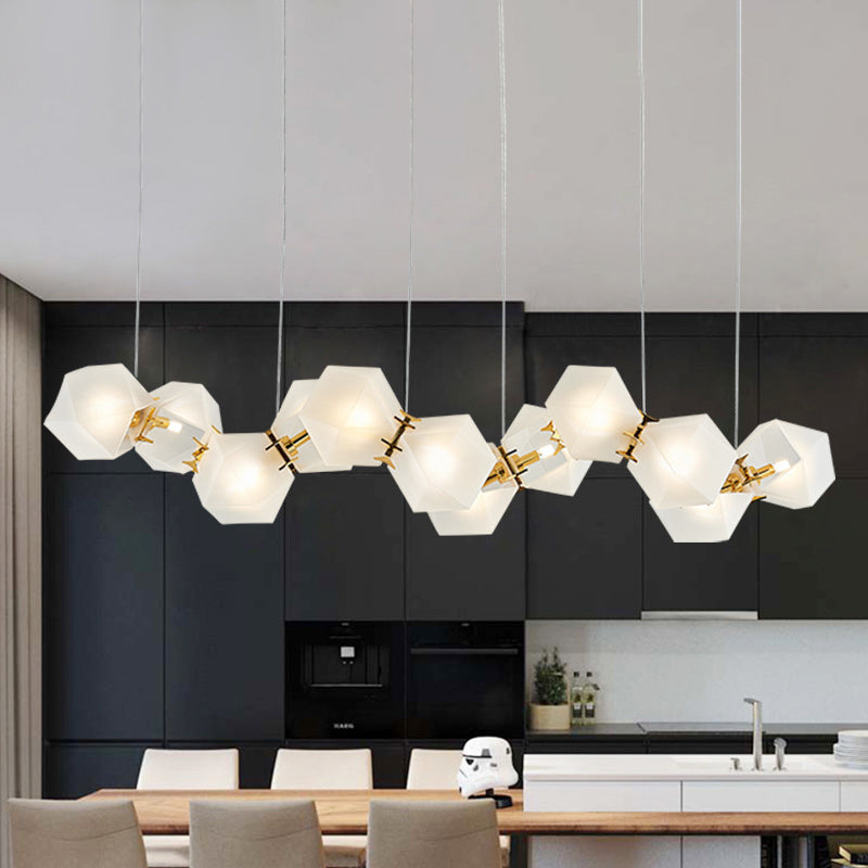 Aurora Geometric Frosted Glass Chandelier