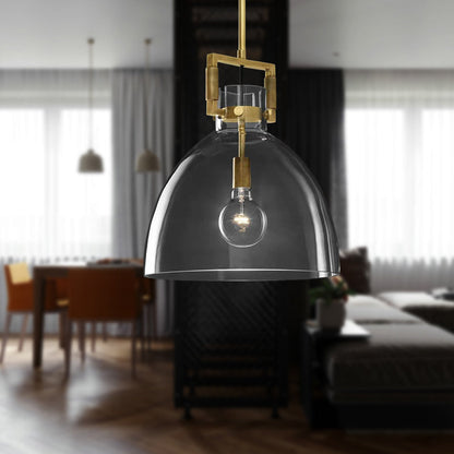 Valérie Brass Glass Postmodern Pendant Light