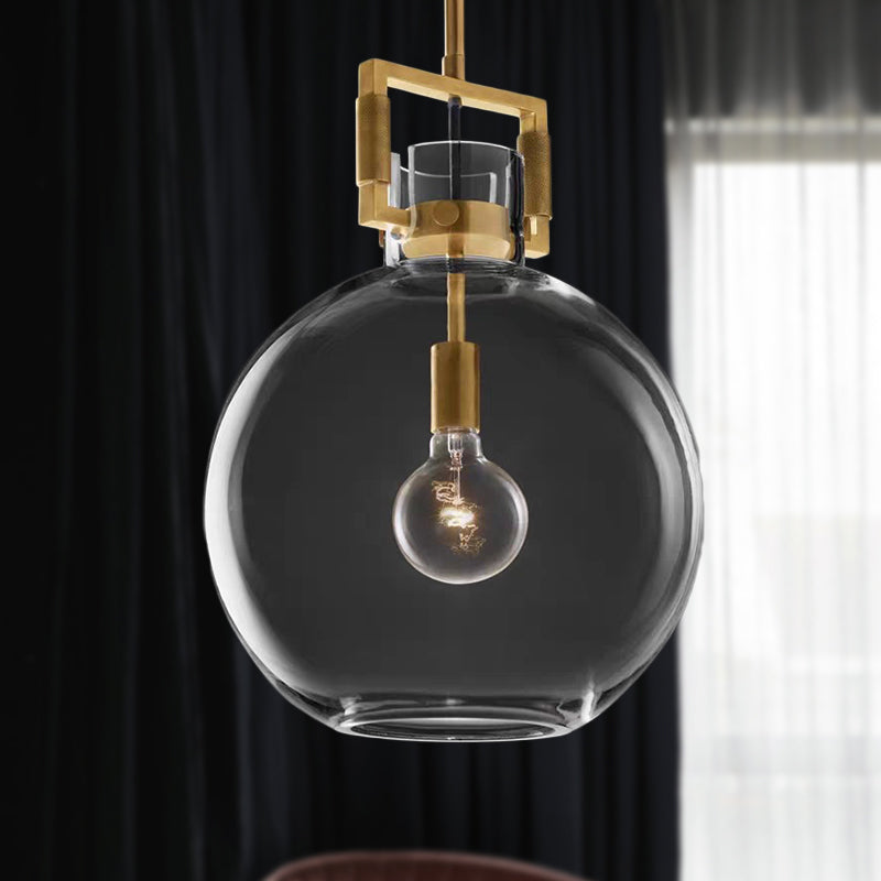 Valérie Brass Glass Postmodern Pendant Light
