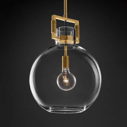 Valérie Brass Glass Postmodern Pendant Light