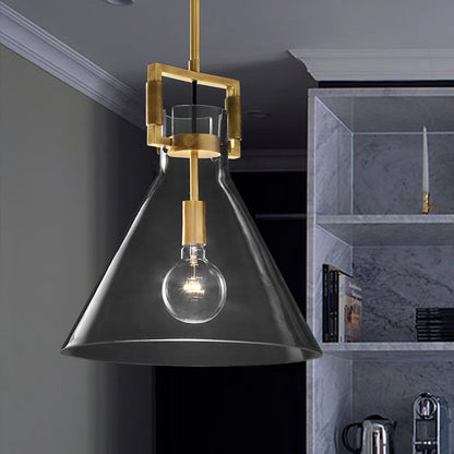 Valérie Brass Glass Postmodern Pendant Light