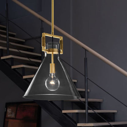 Valérie Brass Glass Postmodern Pendant Light