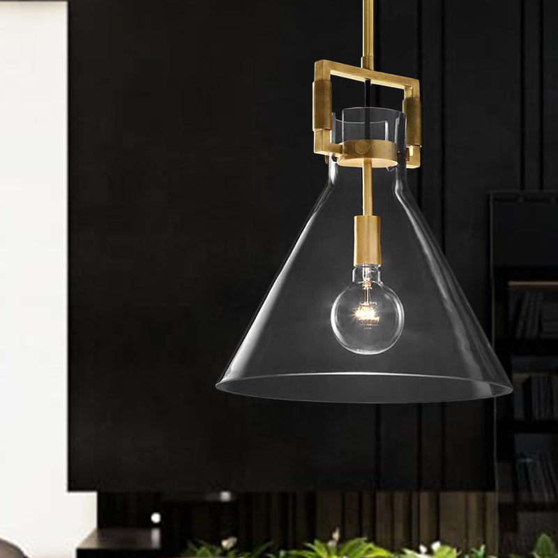 Valérie Brass Glass Postmodern Pendant Light