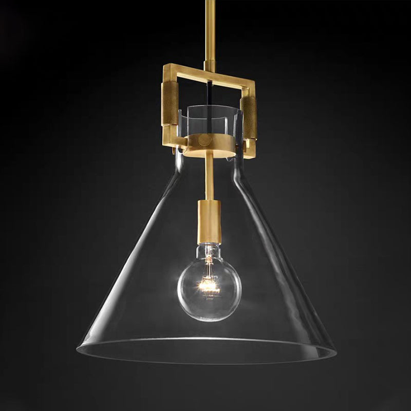 Valérie Brass Glass Postmodern Pendant Light