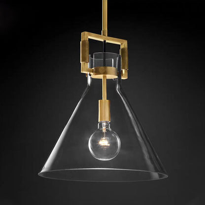 Valérie Brass Glass Postmodern Pendant Light