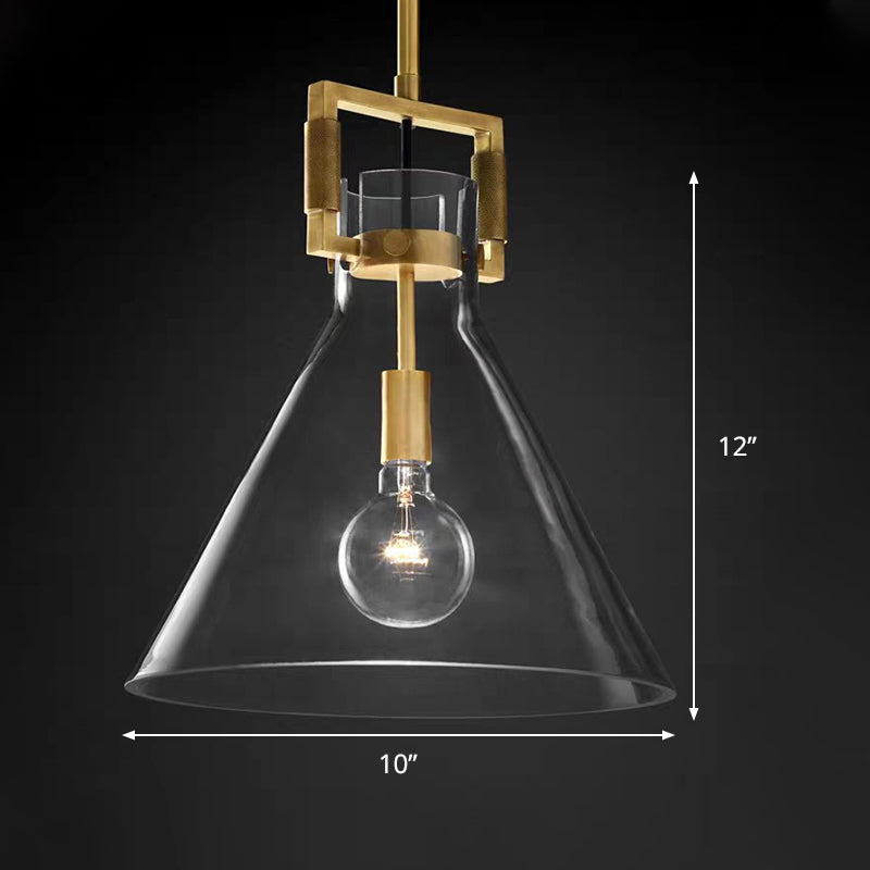 Valérie Brass Glass Postmodern Pendant Light
