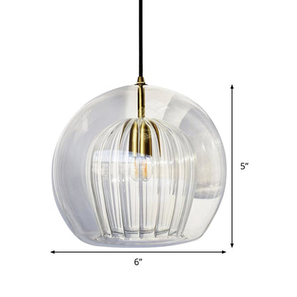 Isabelle Nordic Clear Glass Globe Pendant Light