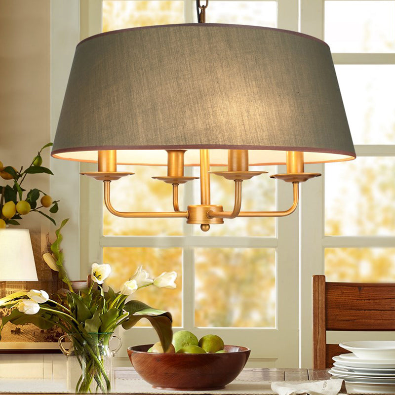 Amélie 4-Light Green & White Fabric Chandelier