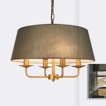 Amélie 4-Light Green & White Fabric Chandelier