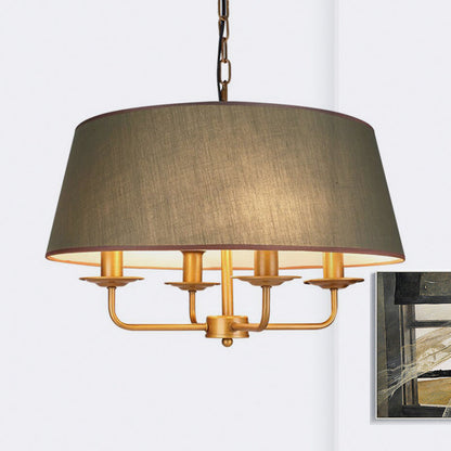 Amélie 4-Light Green & White Fabric Chandelier