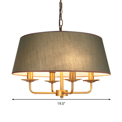 Amélie 4-Light Green & White Fabric Chandelier