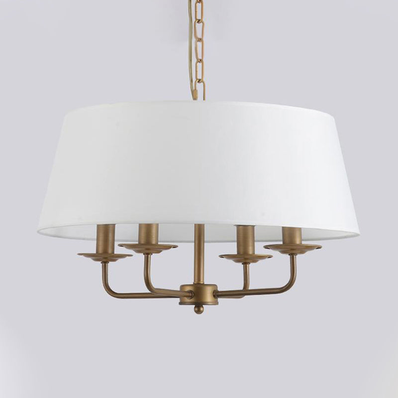 Amélie 4-Light Green & White Fabric Chandelier