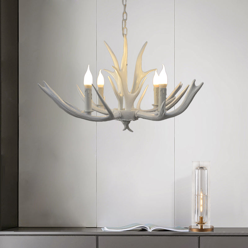 Éliane White Farmhouse Candle Chandelier Pendant Light