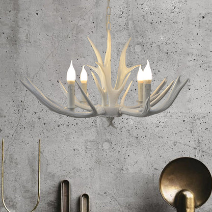 Éliane White Farmhouse Candle Chandelier Pendant Light