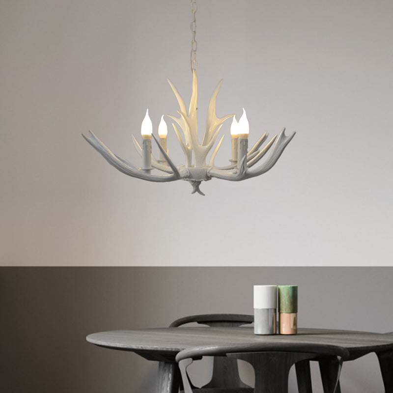 Éliane White Farmhouse Candle Chandelier Pendant Light