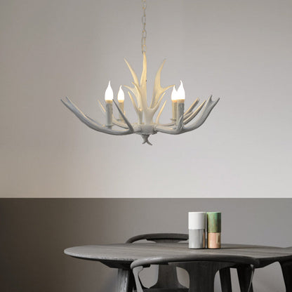 Éliane White Farmhouse Candle Chandelier Pendant Light